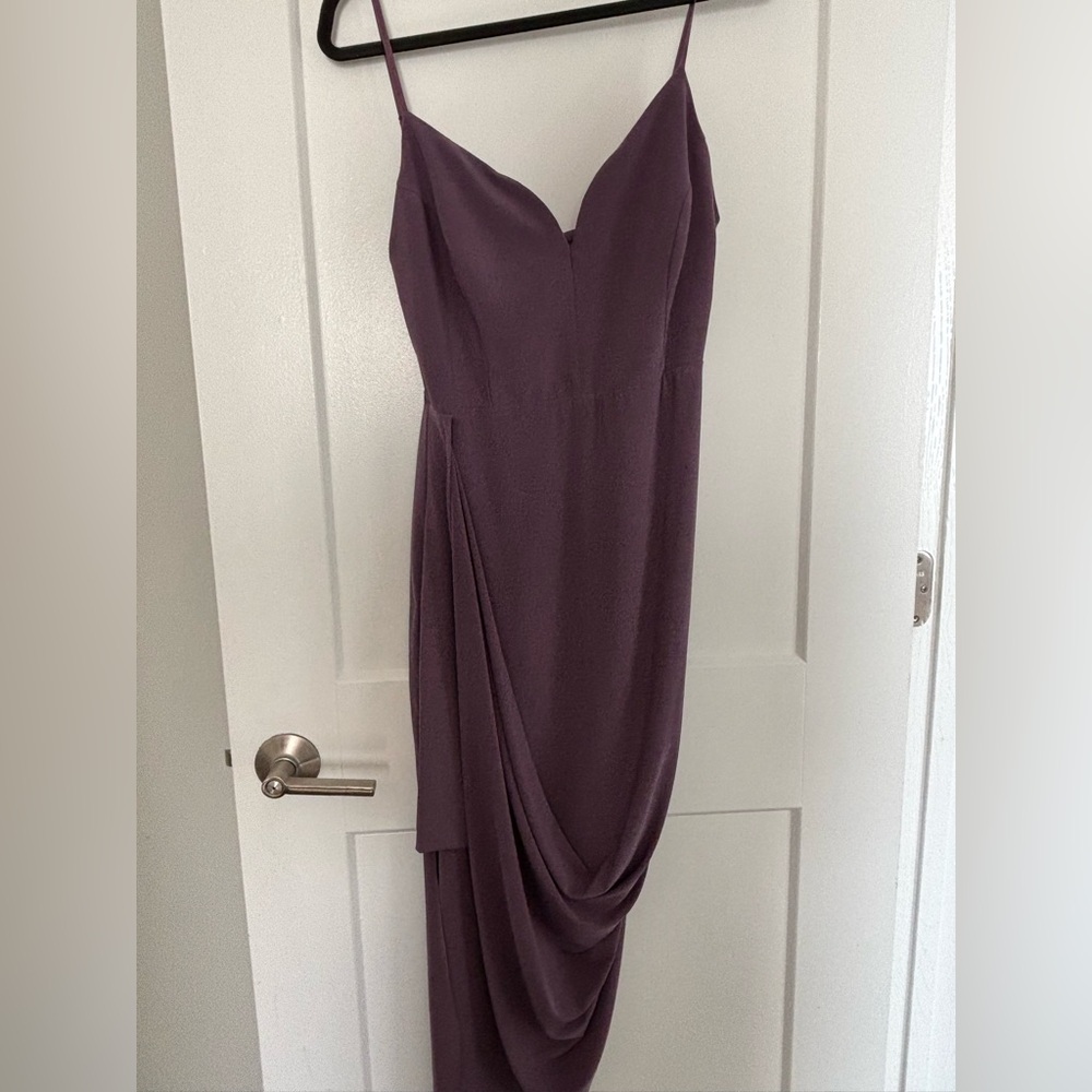 Socialite Purple Asymmetrical Ruched Cocktail Dress